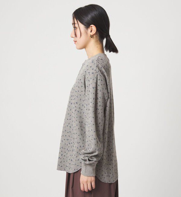 UNITED ARROWS green label relaxing「【WEB限定】＜at ease＞ワッフル ヘンリーネック  フラワープリント カットソー」|Tシャツ・カットソー|