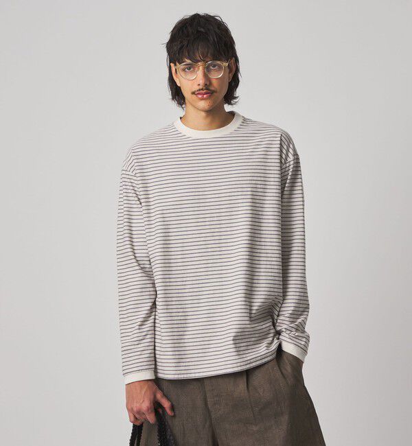 STEVEN ALAN「＜Steven Alan＞ オーガニックコットン アソート ボーダー ロングスリーブ Tシャツ BOLD」|Tシャツ・カットソー|