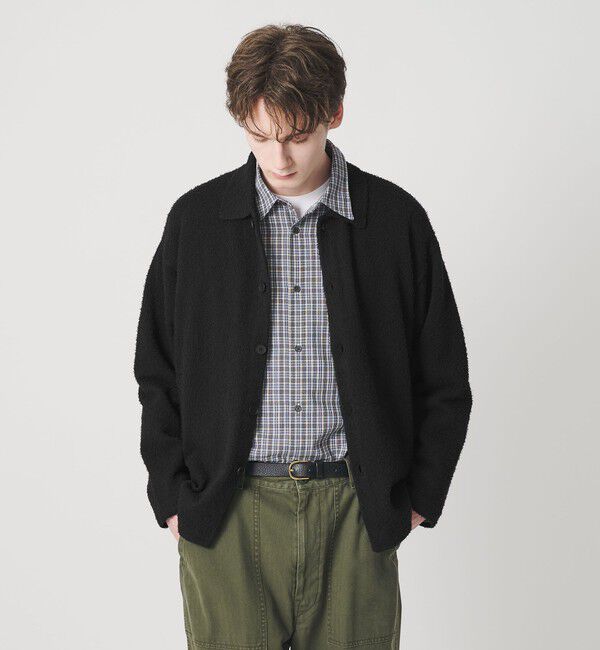 BEAUTY&YOUTH UNITED ARROWS「ツイスト コットン ニットシャツ」|カーディガン|BLACK
