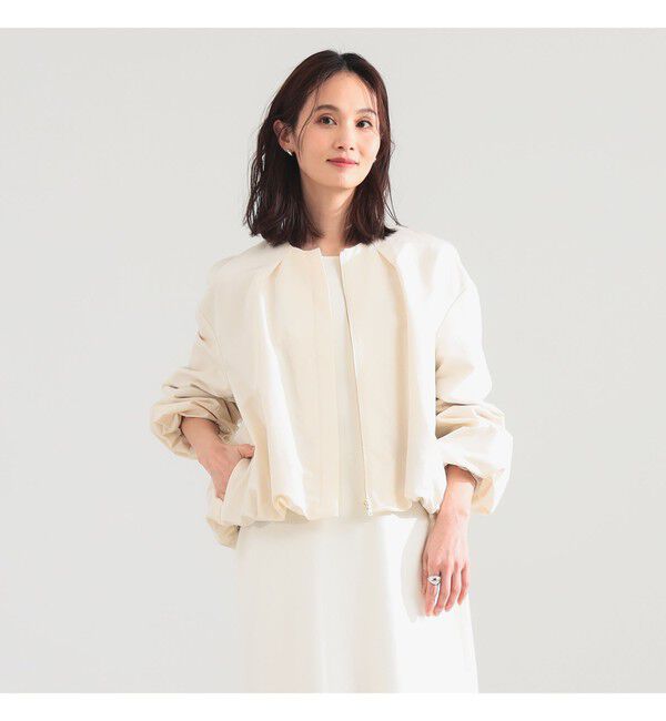 Demi-Luxe BEAMS 「コットン ナイロン パフ ブルゾン」|ブルゾン・スタジャン|IVORY