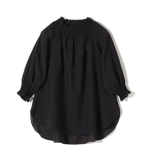 SHIPS for women「〈洗濯機可能〉シアー シャーリング ネック ショート スリーブ ブラウス」|シャツ・ブラウス|