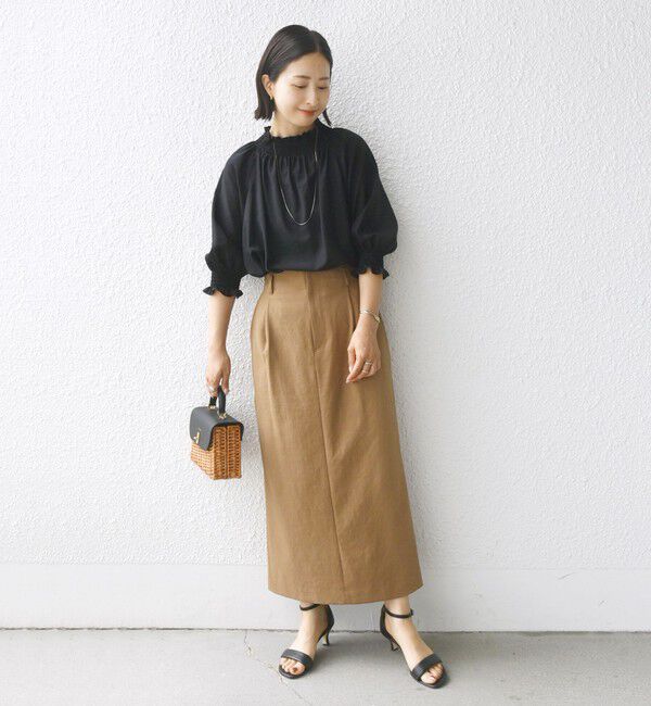 SHIPS for women「〈洗濯機可能〉シアー シャーリング ネック ショート スリーブ ブラウス」|シャツ・ブラウス|