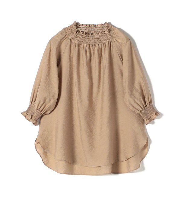 SHIPS for women「〈洗濯機可能〉シアー シャーリング ネック ショート スリーブ ブラウス」|シャツ・ブラウス|