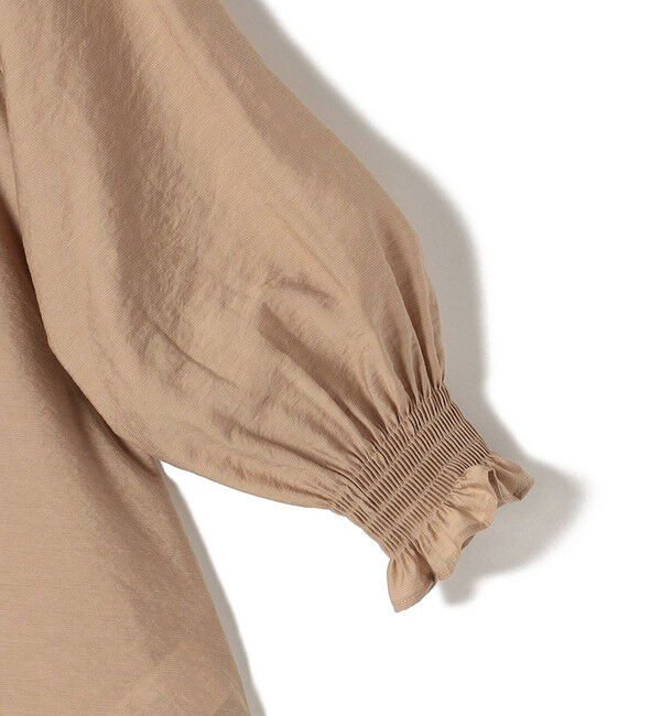 SHIPS for women「〈洗濯機可能〉シアー シャーリング ネック ショート スリーブ ブラウス」|シャツ・ブラウス|