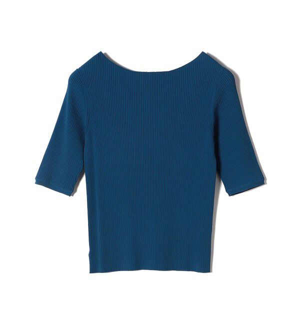 SHIPS for women「〈手洗い可能〉ボートネック 5分袖 リブ ニット」|ニット・セーター|