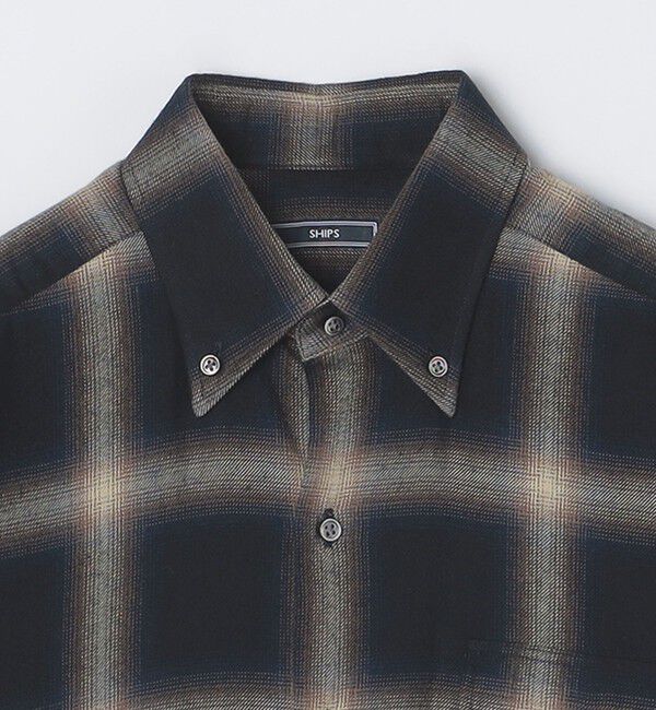 SHIPS「SHIPS: オンブレ チェック ボタンダウン ネルシャツ」|シャツ・ブラウス|