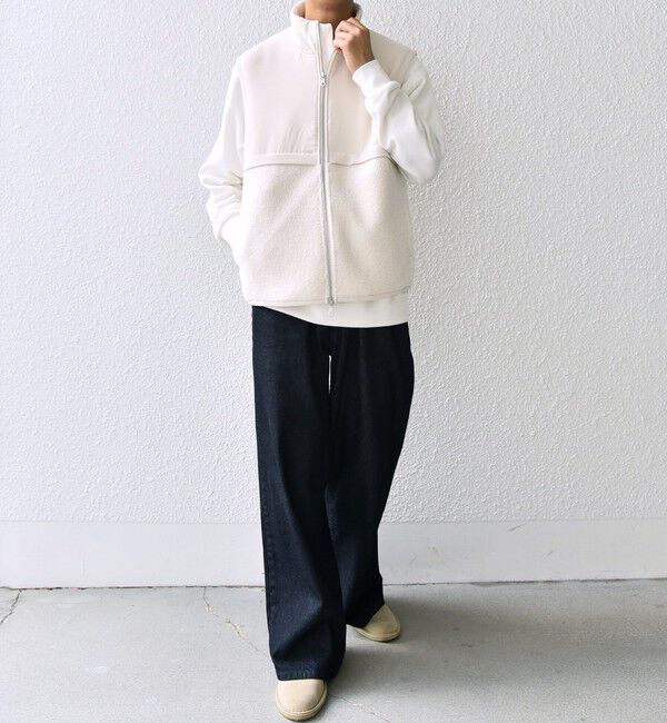 SHIPS any「SHIPS any: 〈洗濯機可能〉 コンビ ボア フリース スタンド ジップ ベスト◇」|ベスト・ジレ|