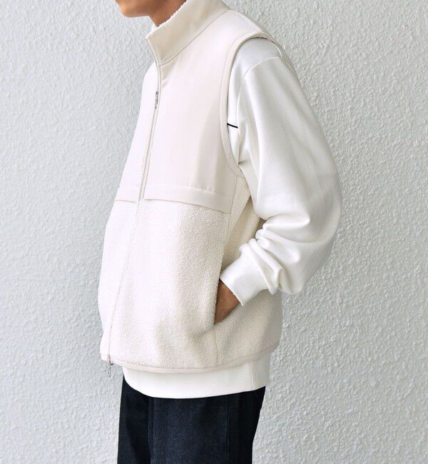 SHIPS any「SHIPS any: 〈洗濯機可能〉 コンビ ボア フリース スタンド ジップ ベスト◇」|ベスト・ジレ|