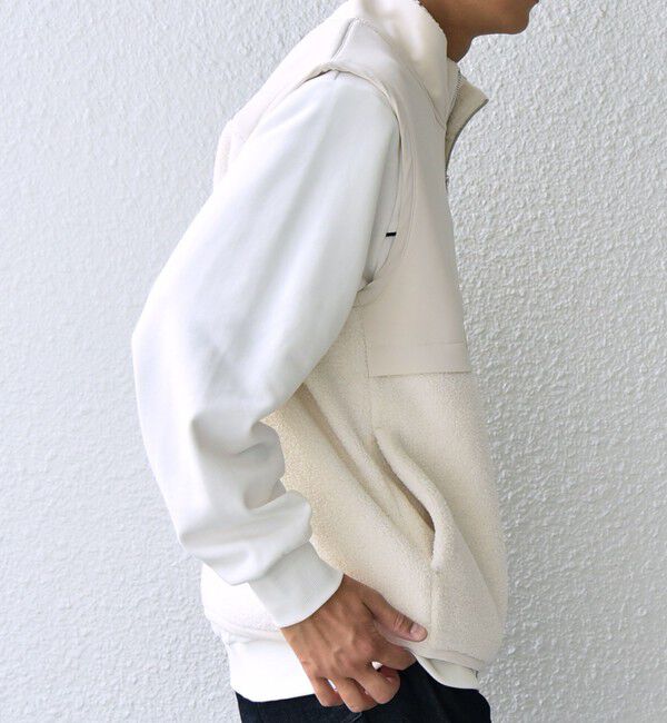 SHIPS any「SHIPS any: 〈洗濯機可能〉 コンビ ボア フリース スタンド ジップ ベスト◇」|ベスト・ジレ|