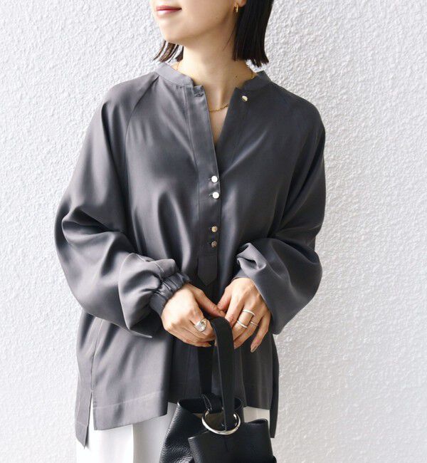 SHIPS for women「〈手洗い可能〉メタル ボタン シャンブレー ブラウス」|シャツ・ブラウス|