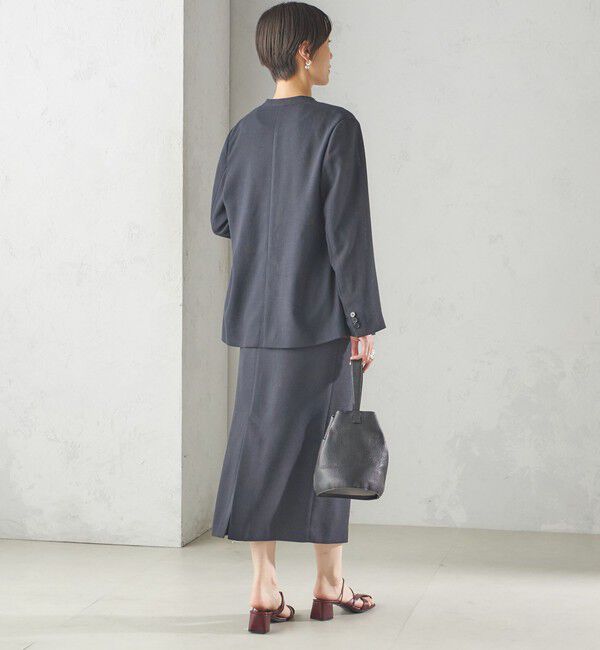 SHIPS for women「〈手洗い可能〉Asami 麻調合繊 ウエスト リブ タイト スカート」|タイト|