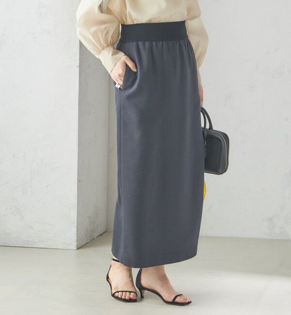 SHIPS for women「〈手洗い可能〉Asami 麻調合繊 ウエスト リブ タイト スカート」|タイト|