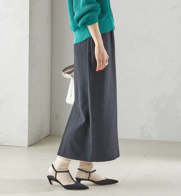 SHIPS for women「〈手洗い可能〉Asami 麻調合繊 ウエスト リブ タイト スカート」|タイト|