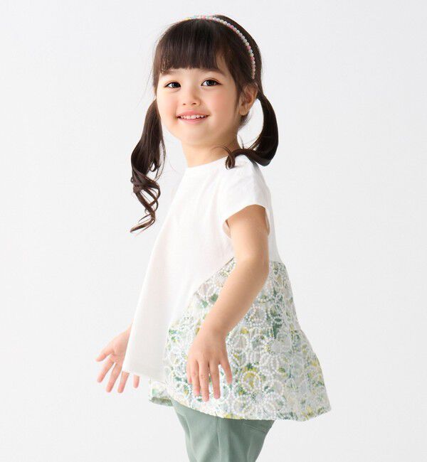 SHIPS Colors 「SHIPS Colors:フラワー ステッチ Tシャツ(80～130cm)」|Tシャツ・カットソー|