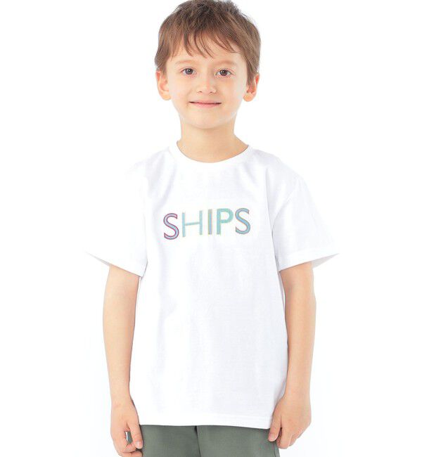 SHIPS KIDS「SHIPS KIDS:100～130cm / SHIPS ロゴ 半袖Tシャツ」|Tシャツ・カットソー|