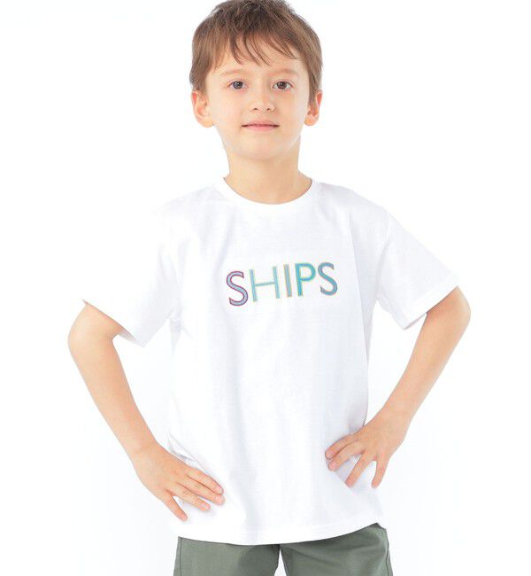 SHIPS KIDS「SHIPS KIDS:100～130cm / SHIPS ロゴ 半袖Tシャツ」|Tシャツ・カットソー|
