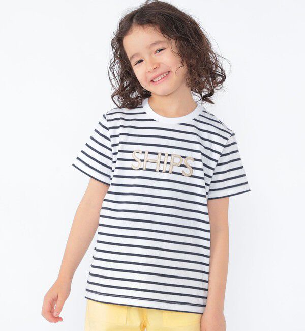 SHIPS KIDS「SHIPS KIDS:100～130cm / SHIPS ロゴ 半袖Tシャツ」|Tシャツ・カットソー|ホワイト系