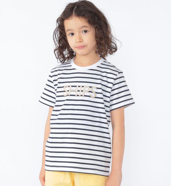 SHIPS KIDS「SHIPS KIDS:100～130cm / SHIPS ロゴ 半袖Tシャツ」|Tシャツ・カットソー|