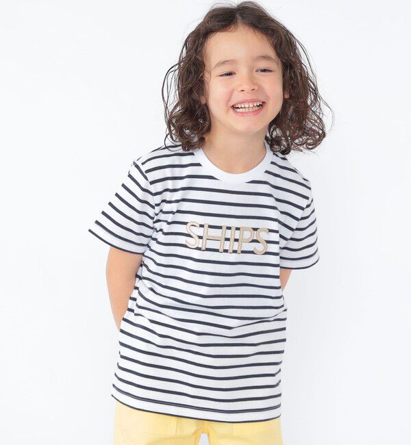 SHIPS KIDS「SHIPS KIDS:100～130cm / SHIPS ロゴ 半袖Tシャツ」|Tシャツ・カットソー|