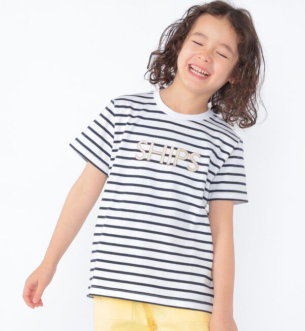 SHIPS KIDS「SHIPS KIDS:100～130cm / SHIPS ロゴ 半袖Tシャツ」|Tシャツ・カットソー|