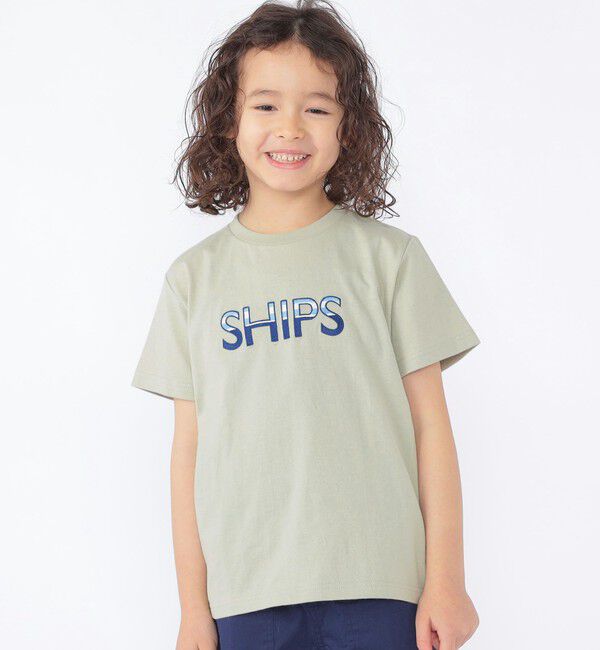 SHIPS KIDS「SHIPS KIDS:100～130cm / SHIPS ロゴ 半袖Tシャツ」|Tシャツ・カットソー|