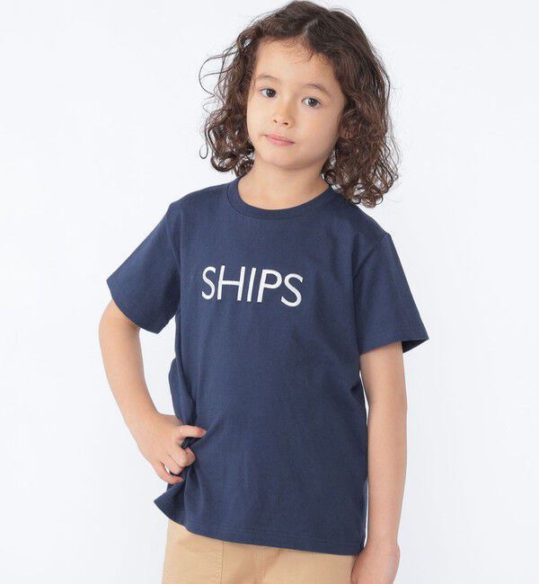 SHIPS KIDS「SHIPS KIDS:100～130cm / SHIPS ロゴ 半袖Tシャツ」|Tシャツ・カットソー|