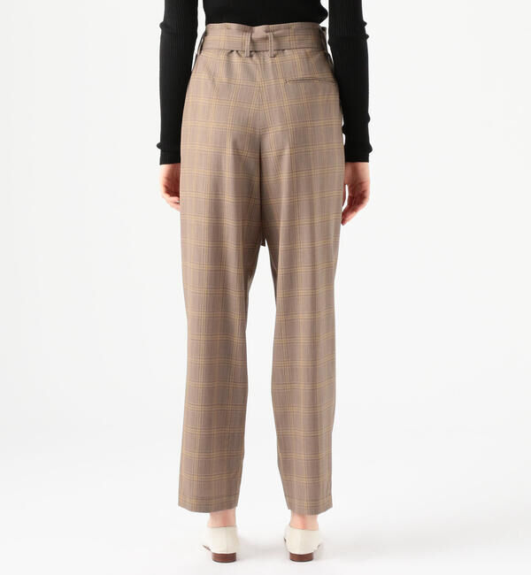 GALERIE VIE「ウォッシャブルウールチェック フロントタックベルテッドパンツ」|その他|