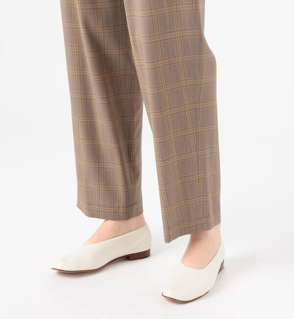 GALERIE VIE「ウォッシャブルウールチェック フロントタックベルテッドパンツ」|その他|