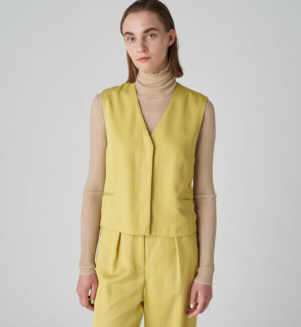 Ballsey「グロッシーツイル コンパクトジレ」|ベスト・ジレ|23 イエロー