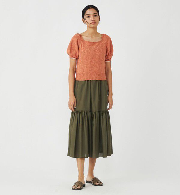 MACPHEE「ローシルク パフスリーブプルオーバー」|ニット・セーター|