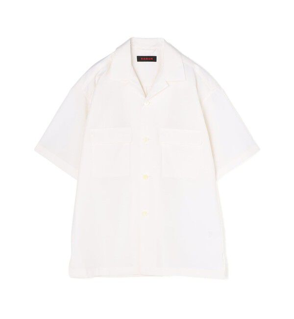 CABaN「CABaN コットンシャンブレー ダブルポケット半袖シャツ」|シャツ・ブラウス|11 ホワイト