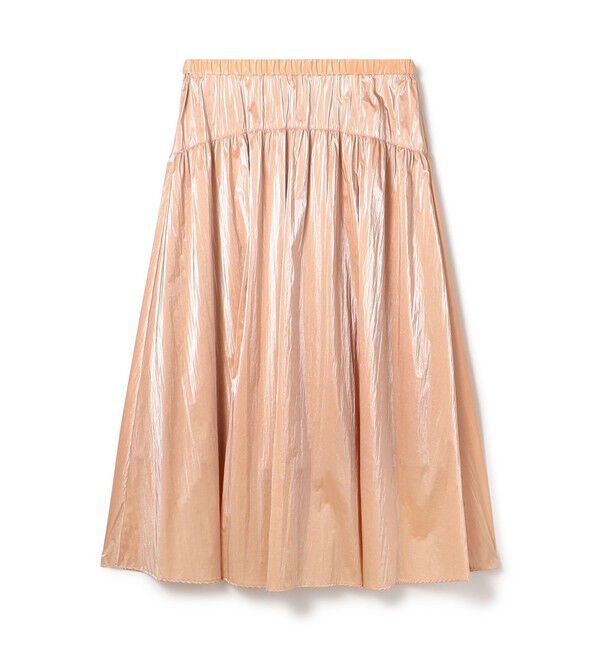 Ballsey「シャイニーコーティング ギャザーヨークロングスカート」|フレア|31 ピンク