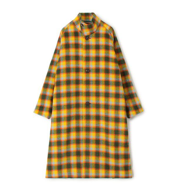 CABaN「CABaN モヘヤシャギーチェック スタンドカラーコート」|その他|24 イエロー系