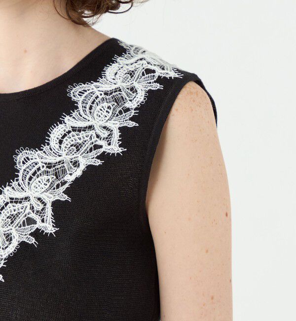 Ballsey「レーステープコンビ ノースリーブプルオーバー」|ニット・セーター|