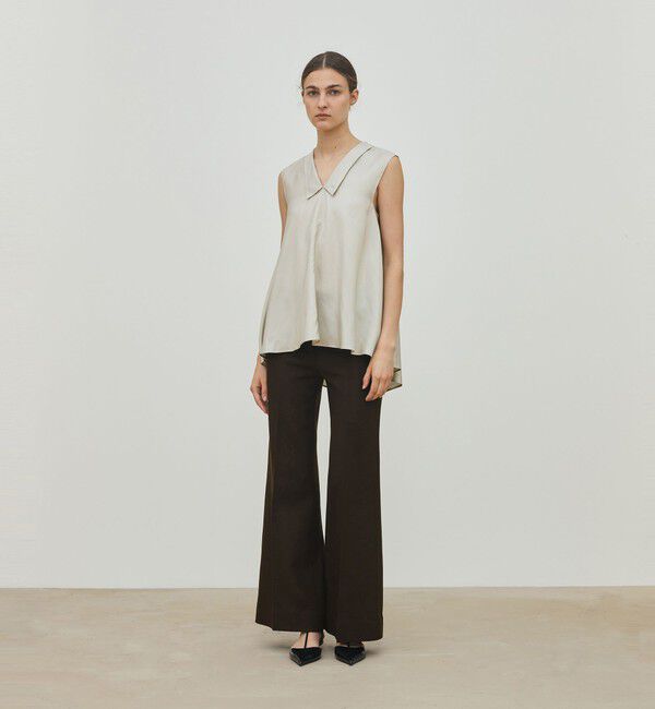 DES PRES「シルクストライプ スカーフラインブラウス」|シャツ・ブラウス|