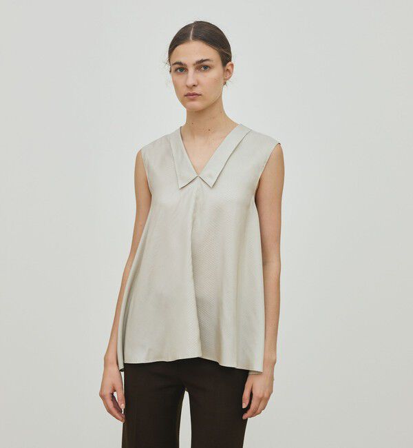 DES PRES「シルクストライプ スカーフラインブラウス」|シャツ・ブラウス|