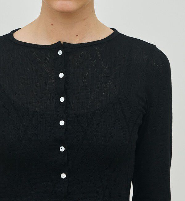 DES PRES「 レーヨンアーガイルチェック クルーネックカーディガン」|カーディガン|