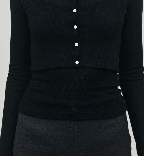 DES PRES「 レーヨンアーガイルチェック クルーネックカーディガン」|カーディガン|