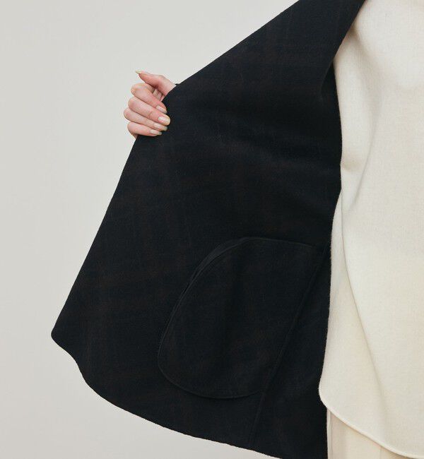 DES PRES「ダブルフェイスチェックジャガード フーディーミディコート」|その他|