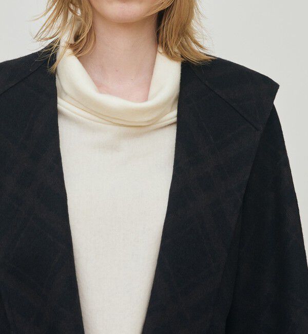 DES PRES「ダブルフェイスチェックジャガード フーディーミディコート」|その他|