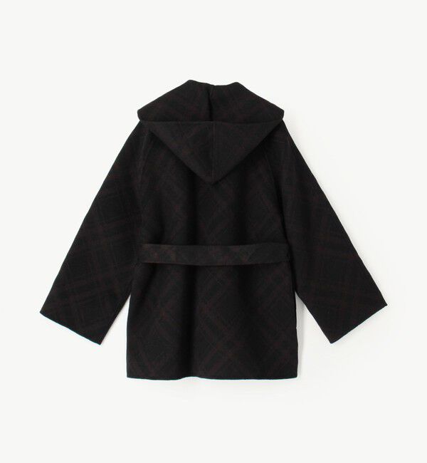 DES PRES「ダブルフェイスチェックジャガード フーディーミディコート」|その他|