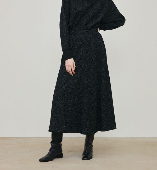 DES PRES「ノイジーインレーステッチ ギャザースカート」|フレア|