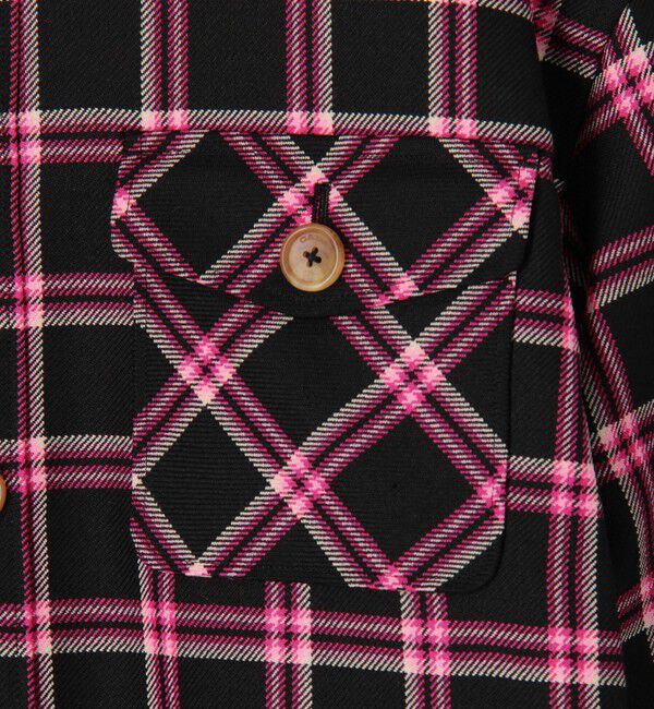 CABaN「ウールチェック 中綿ブルゾン」|ダッフルコート|