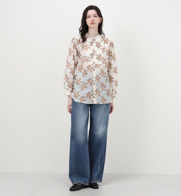 MACPHEE「バイカラージャカード ボザムチュニックシャツ」|シャツ・ブラウス|