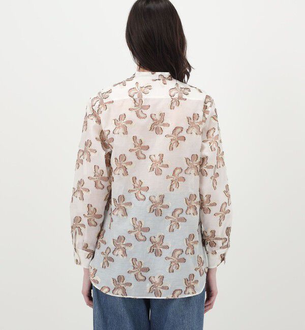 MACPHEE「バイカラージャカード ボザムチュニックシャツ」|シャツ・ブラウス|