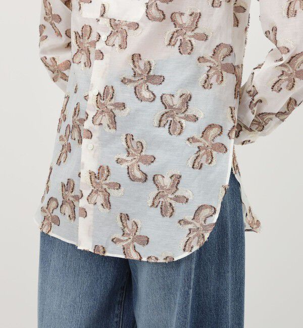 MACPHEE「バイカラージャカード ボザムチュニックシャツ」|シャツ・ブラウス|