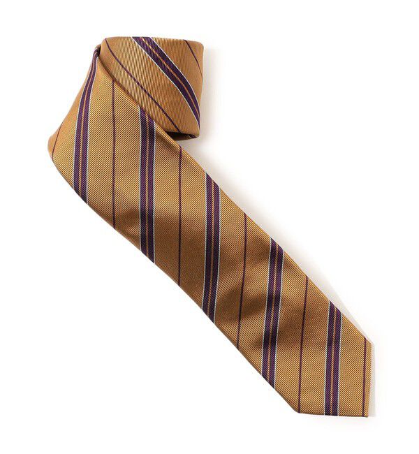 TOMORROWLAND GOODS「TOMORROWLAND シルク レジメンタルストライプナロータイ」|ネクタイ・蝶ネクタイ|44 イエロー系