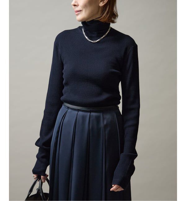 VERMEIL par iena「Embraced wool RIB Turtle ニット」|ニット・セーター|ネイビー