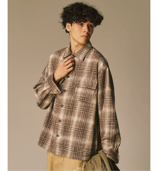 417 EDIFICE「シャギー チェック シャツ」|シャツ・ブラウス|ブラウン