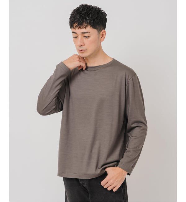 EDIFICE「【L`etiquette &times; EDIFICE】ウール ボート ネック Tシャツ」|Tシャツ・カットソー|